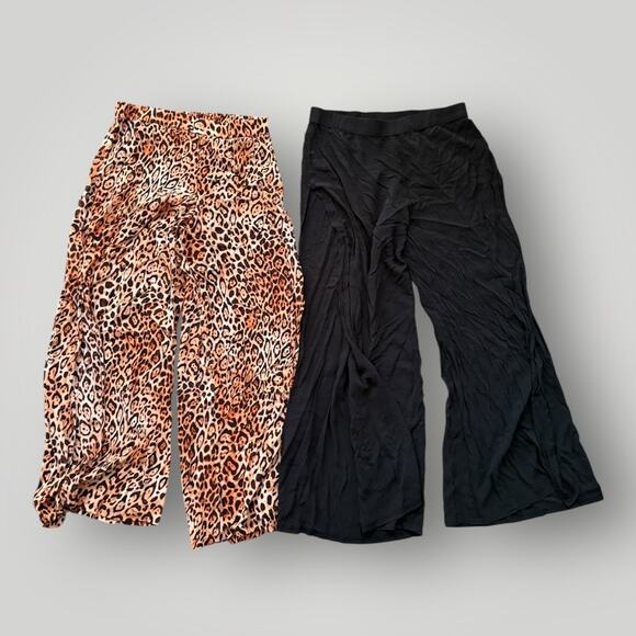 Victoria’s Secret Other - Victoria’s Secret Cover-Up Pants Lot (2 Pairs - Leopard & Black, Size M)
